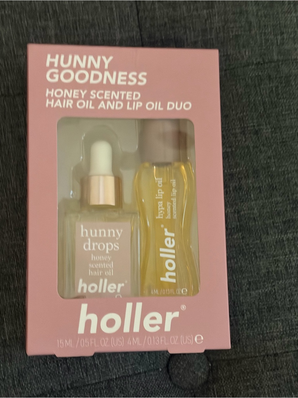 Holler Goodness Honey Scented Hair Oil & Lip Oil Duo - Pink